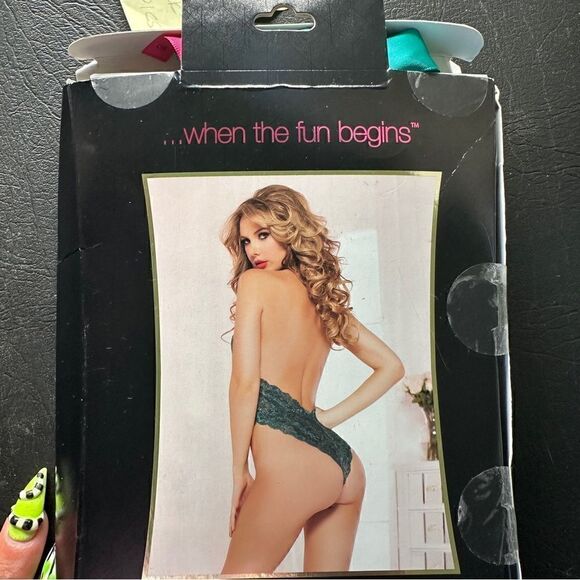 NIP Seven til midnight emerald green lace kiss of envy lace teddy Sz OS - Picture 6 of 10